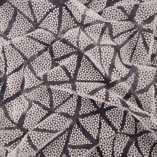 TUL LOLA BLANCO BRILLANTE GLITTER TRIANGULOS