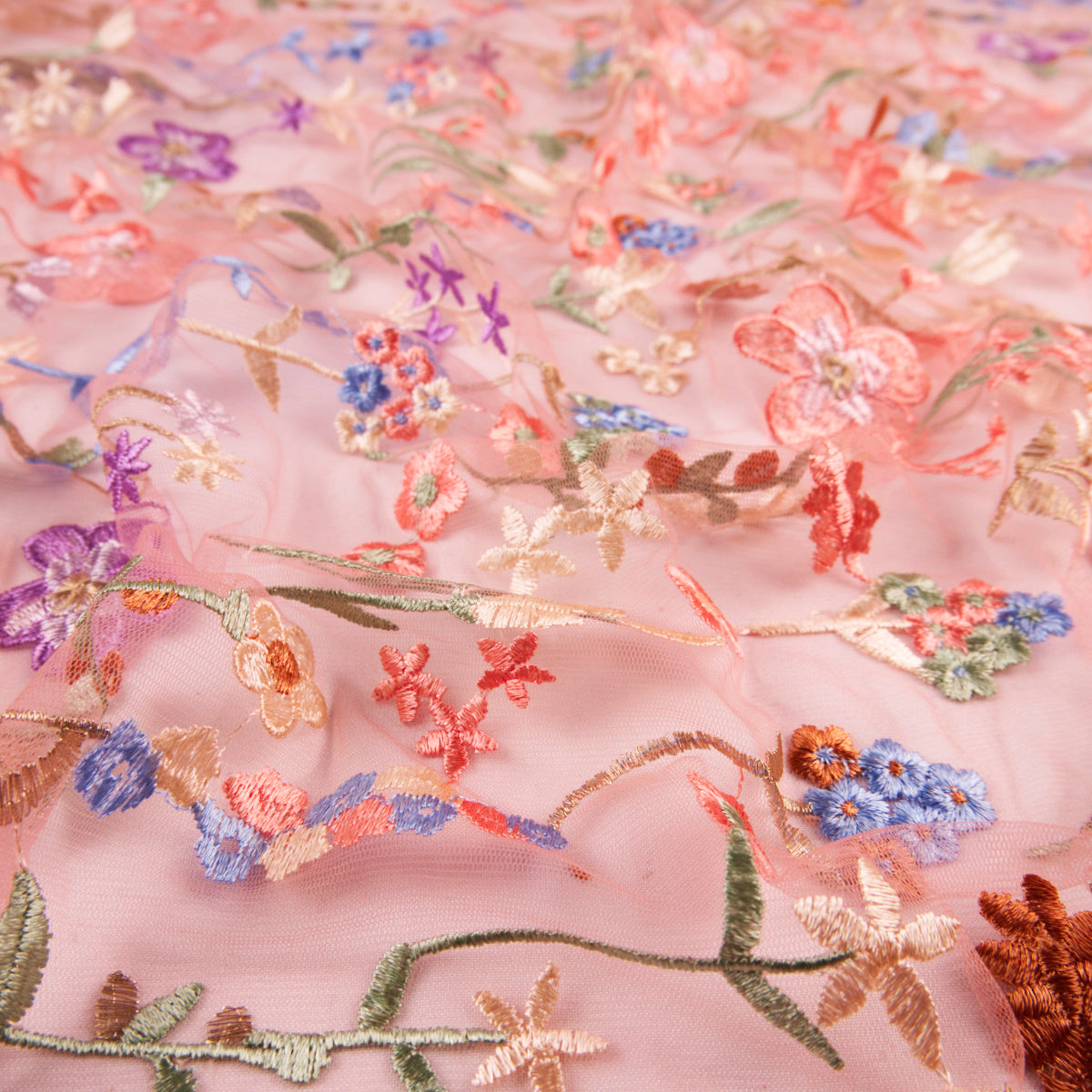 TUL LOLA ROSA FLOR MELOCOTON FLORES DE COLORES