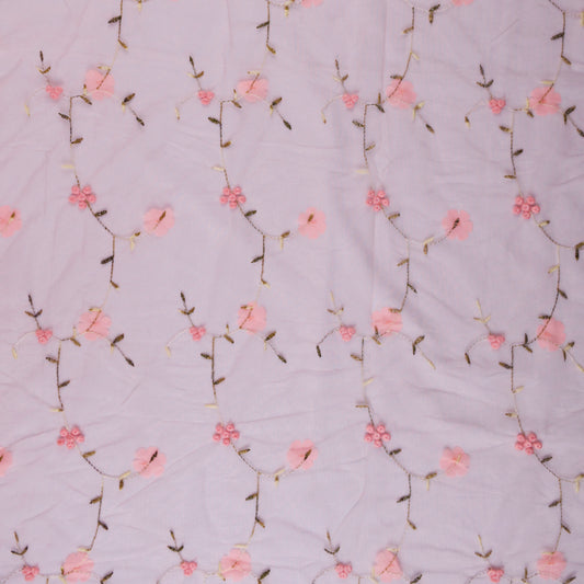 TUL LOLA ROSA FLORAL CON FLORES BORDADAS