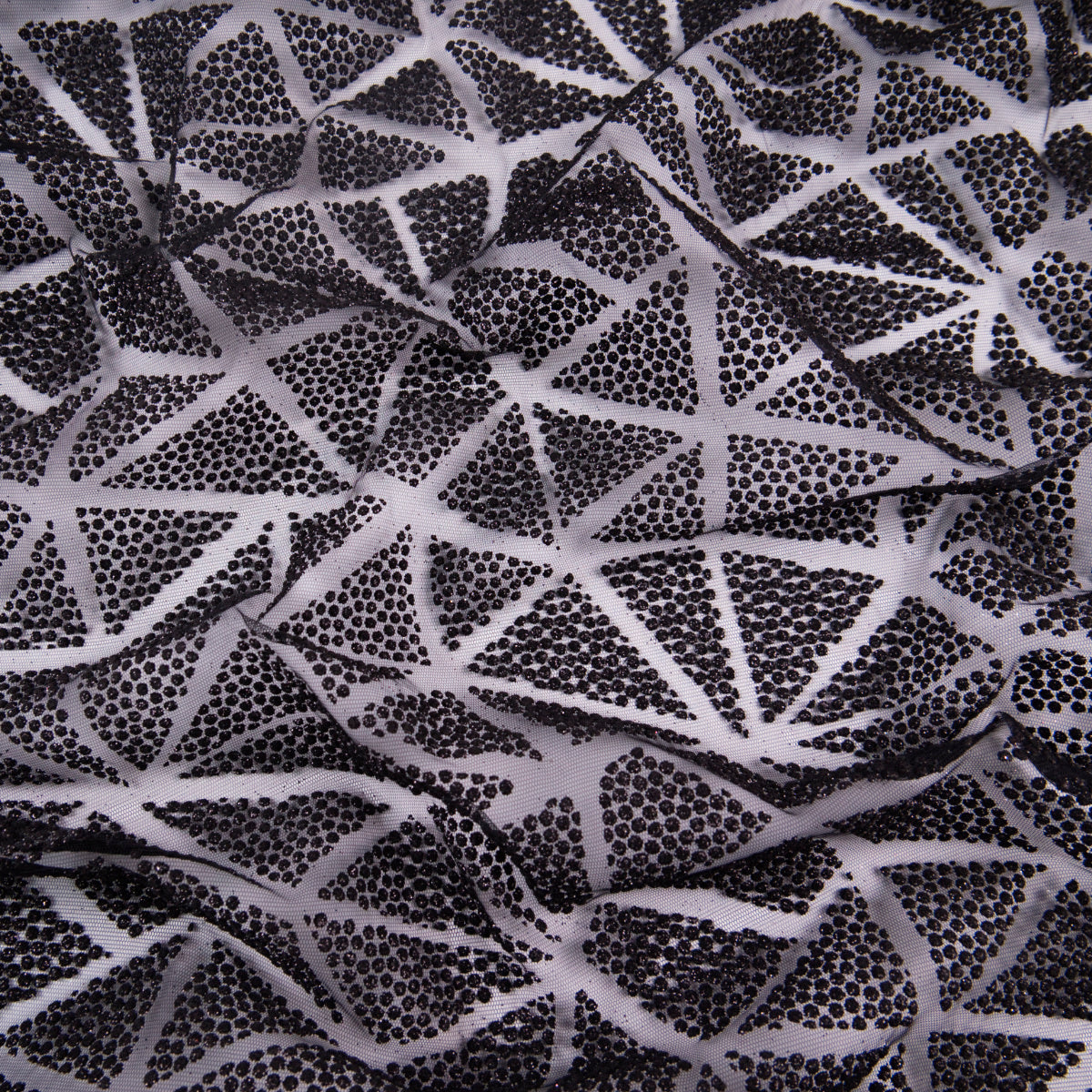 TUL LOLA NEGRO METEORITO TRIANGULOS GLITTER