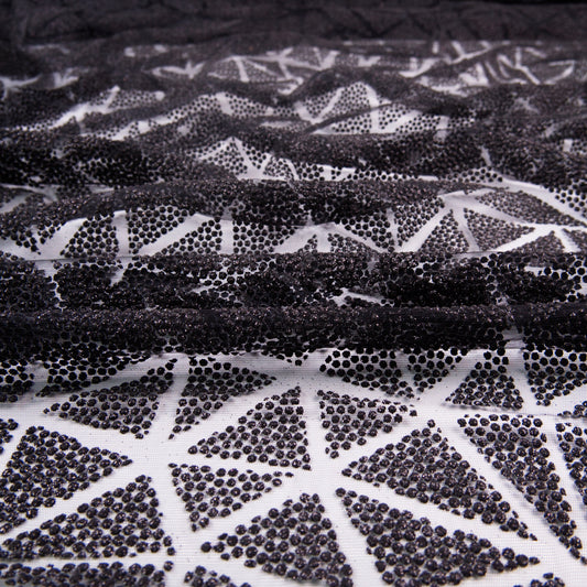 TUL LOLA NEGRO METEORITO TRIANGULOS GLITTER