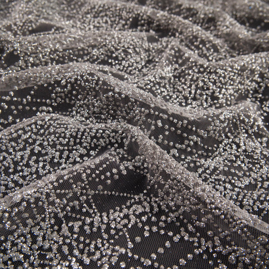 TUL LOLA GRIS MINIMAL GLITTER LINEAS