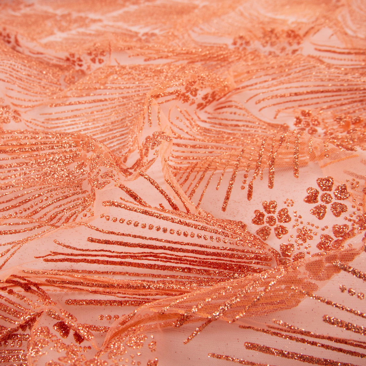 TUL LOLA SALMON GLITTER GEOMETRICO