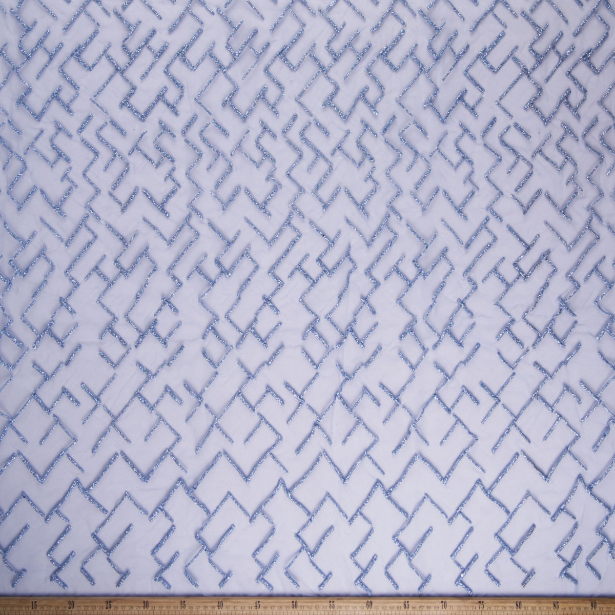 TUL LOLA CELESTE MAR GLITTER LINEAS