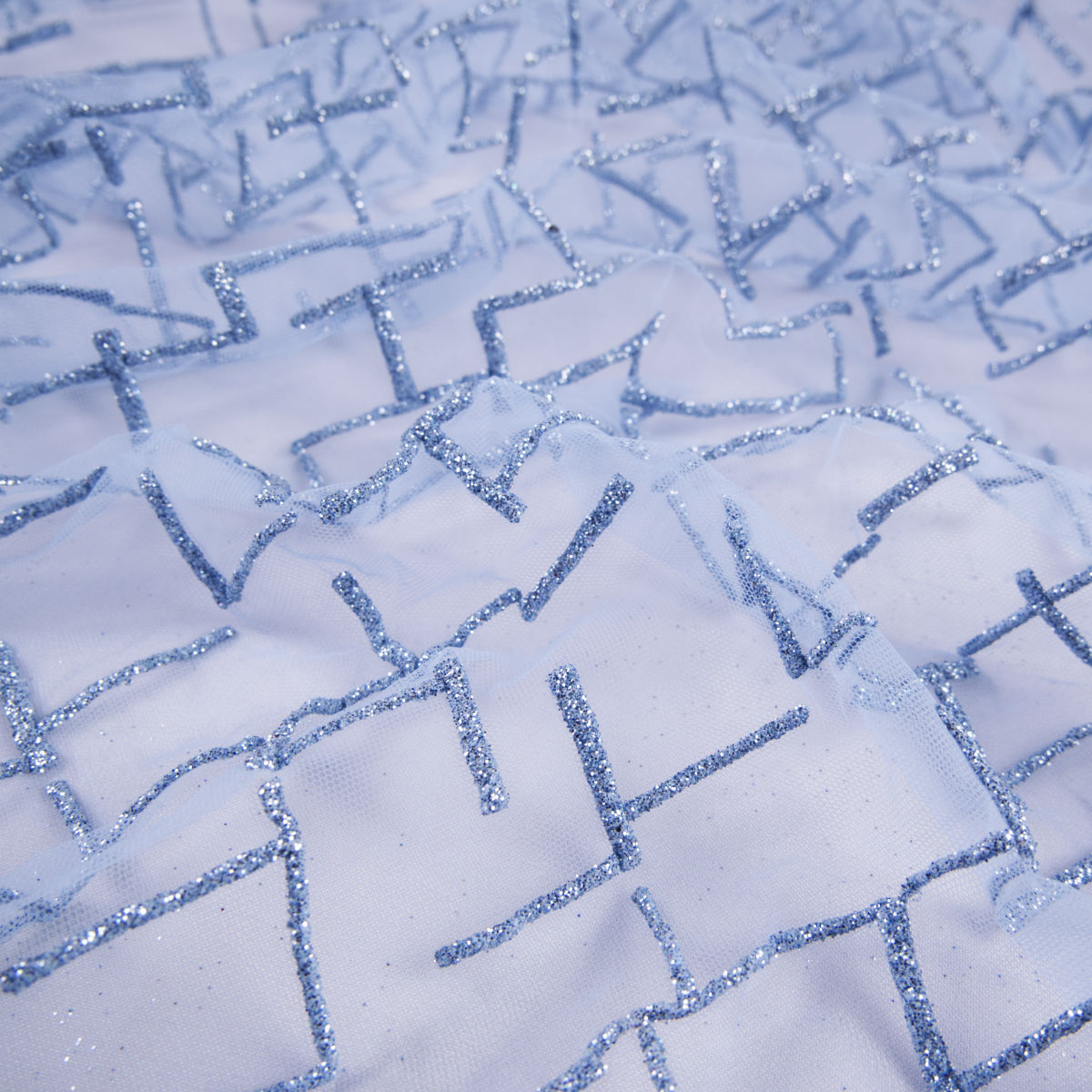 TUL LOLA CELESTE MAR GLITTER LINEAS