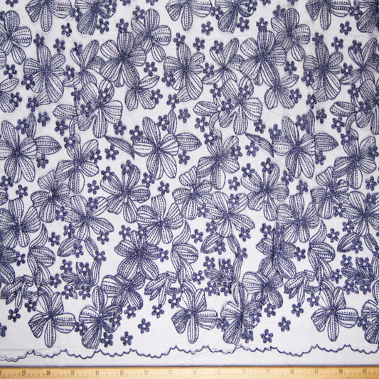 TUL LOLA AZUL ECLIPSE FLORES CON GLITTER