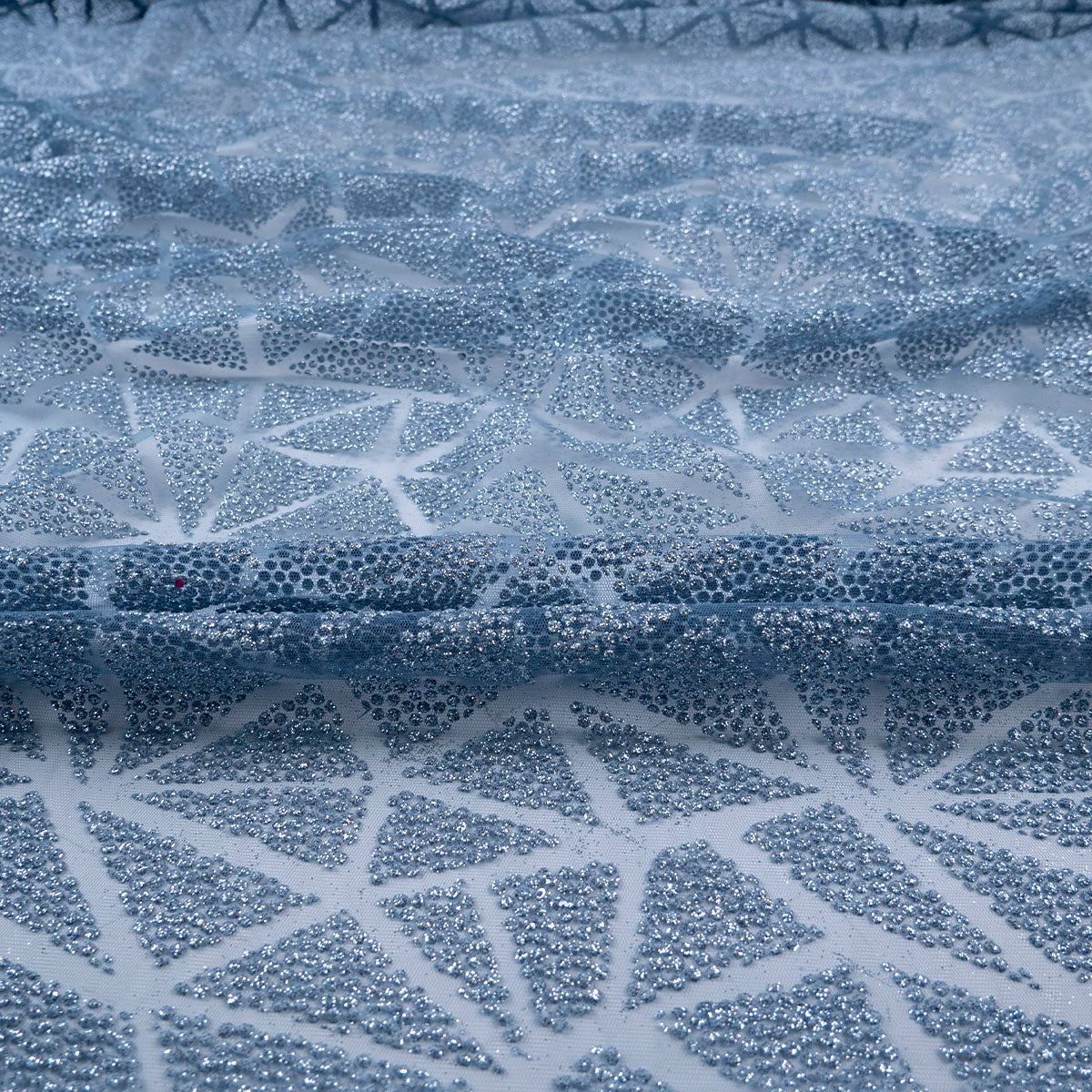 TUL LOLA AZUL PROVINCIAL GLITTER GEOMÉTRICO