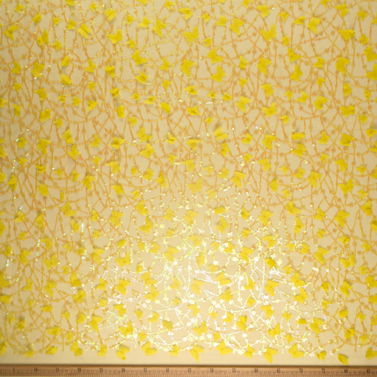 TUL LOLA AMARILLO LIMA APAGADO CON MARIPOSAS