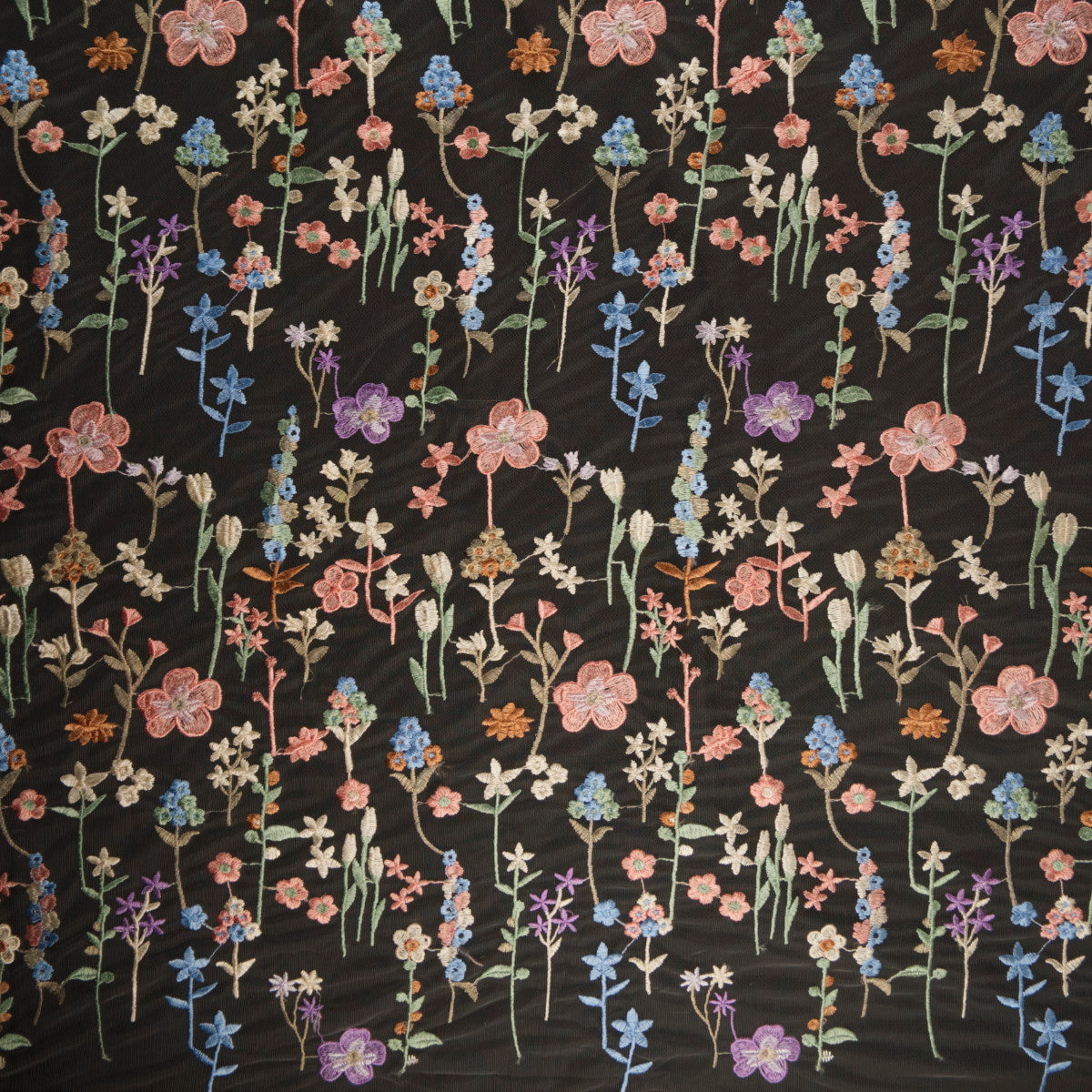 TUL LOLA BLANCO BRILLANTE FLORES DE COLORES