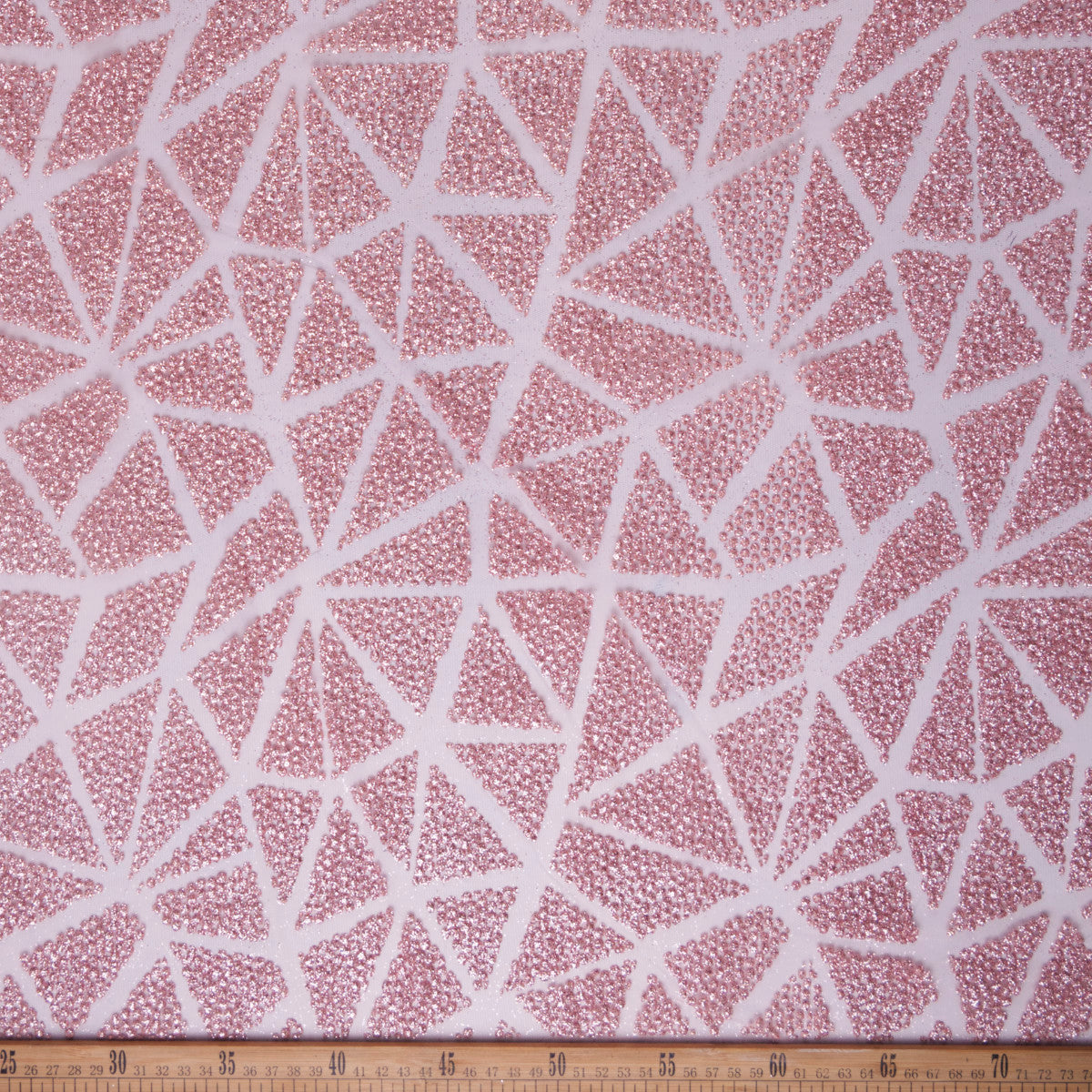 TUL LOLA ROSA PIEL DURAZNO GLITTER TRIANGULOS