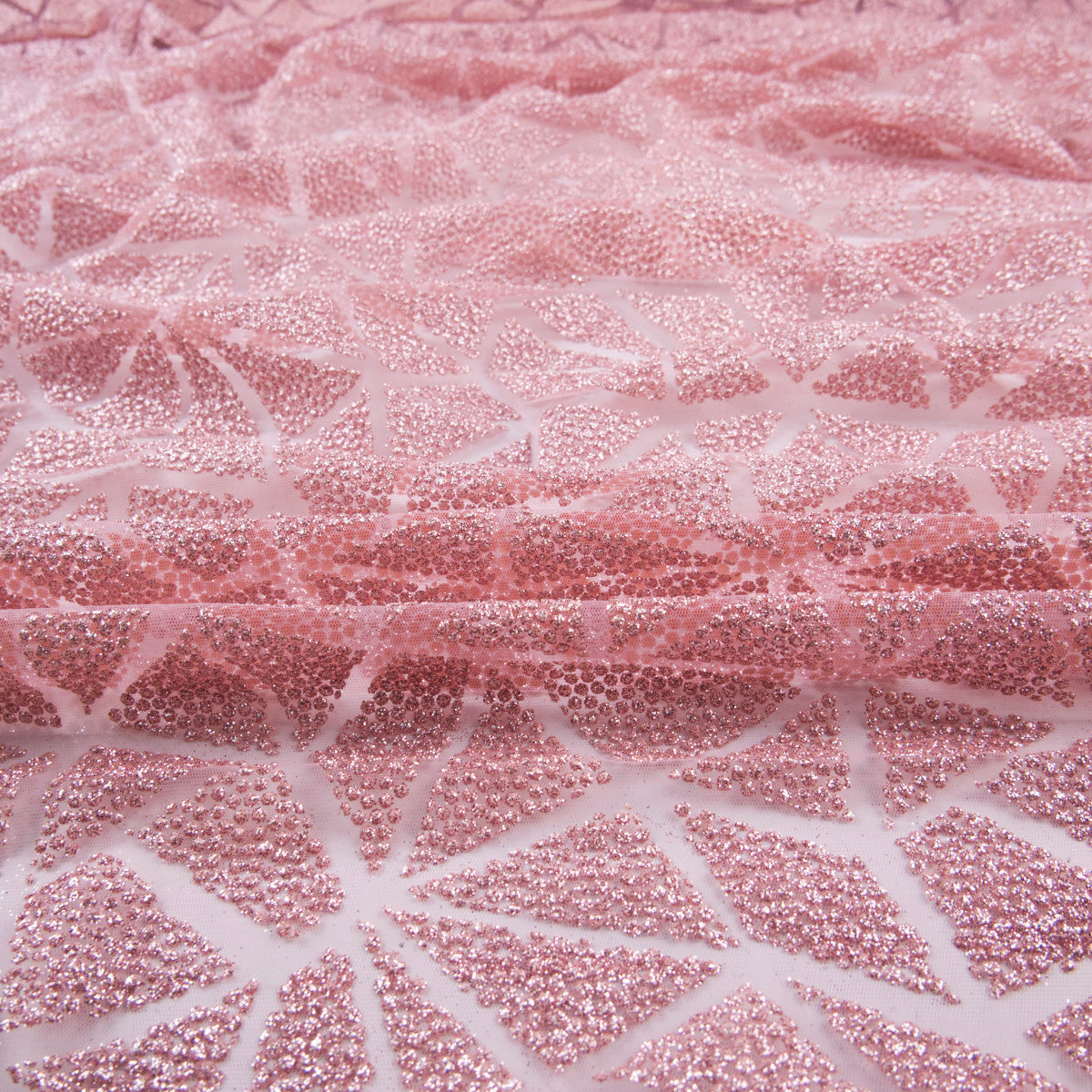 TUL LOLA ROSA PIEL DURAZNO GLITTER TRIANGULOS