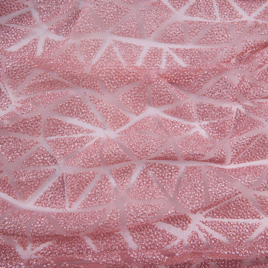 TUL LOLA ROSA PIEL DURAZNO GLITTER TRIANGULOS