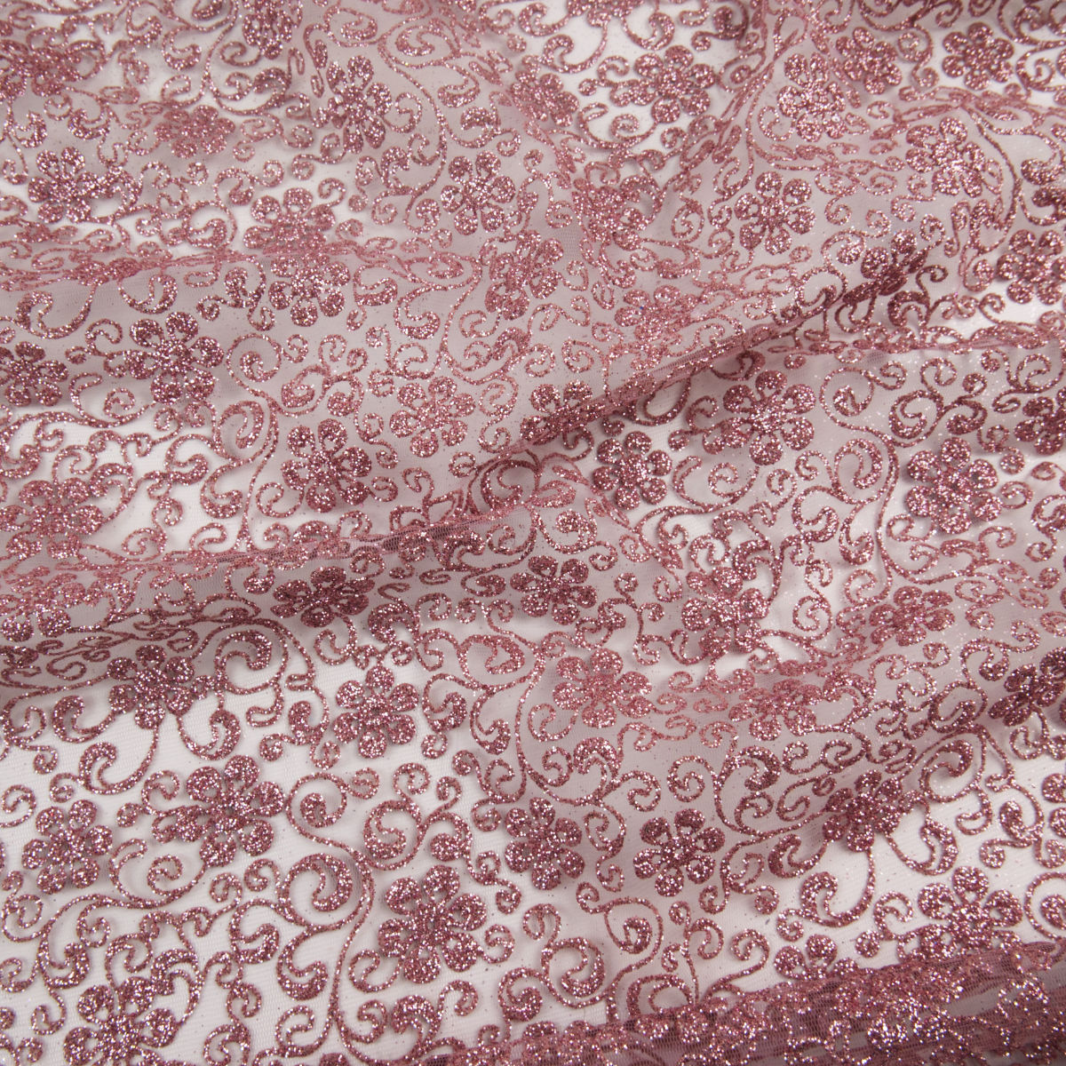 TUL LOLA LILA BORDEAUX GLITTER FLORES