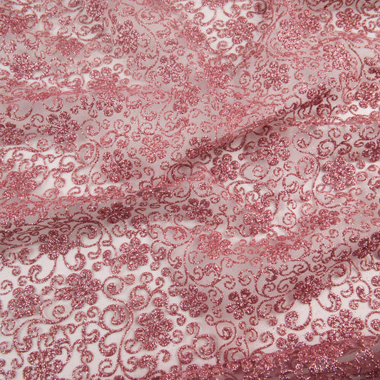 TUL LOLA LILA BORDEAUX GLITTER FLORES