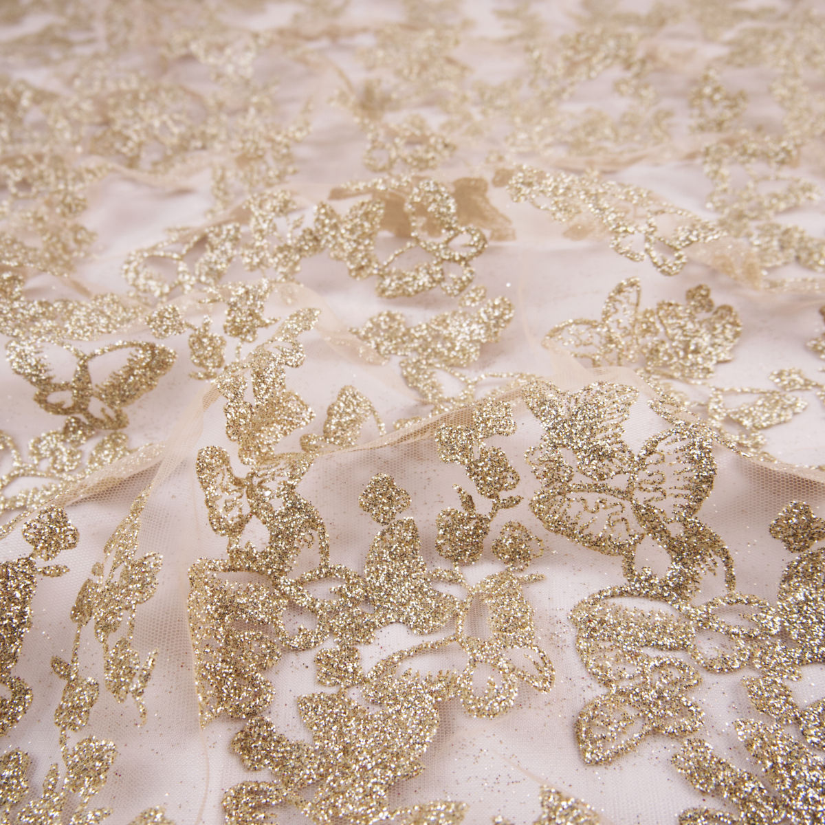 TUL LOLA CAMEL SEMILLAS GLITTER CON FLORES