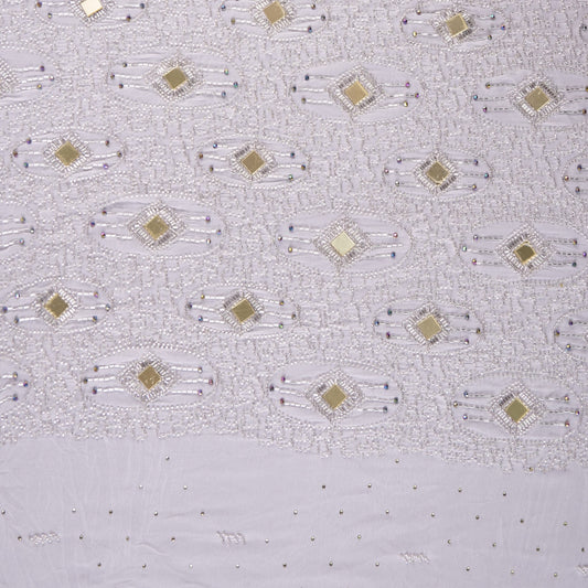 TUL PROENZA BLANCO BRILLANTE CON CRISTALES