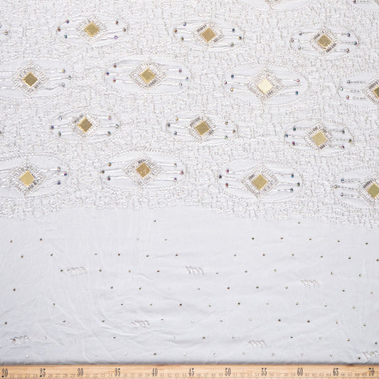 TUL PROENZA BLANCO BRILLANTE CON CRISTALES
