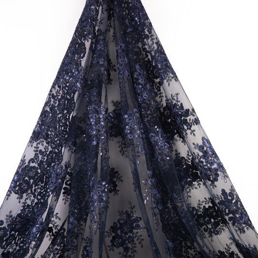 TUL ISABELLA AZUL ECLIPSE CON CON FLORES