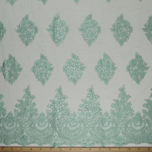 TUL ISABELLA VERDE AGUA ARANA CON FLORES