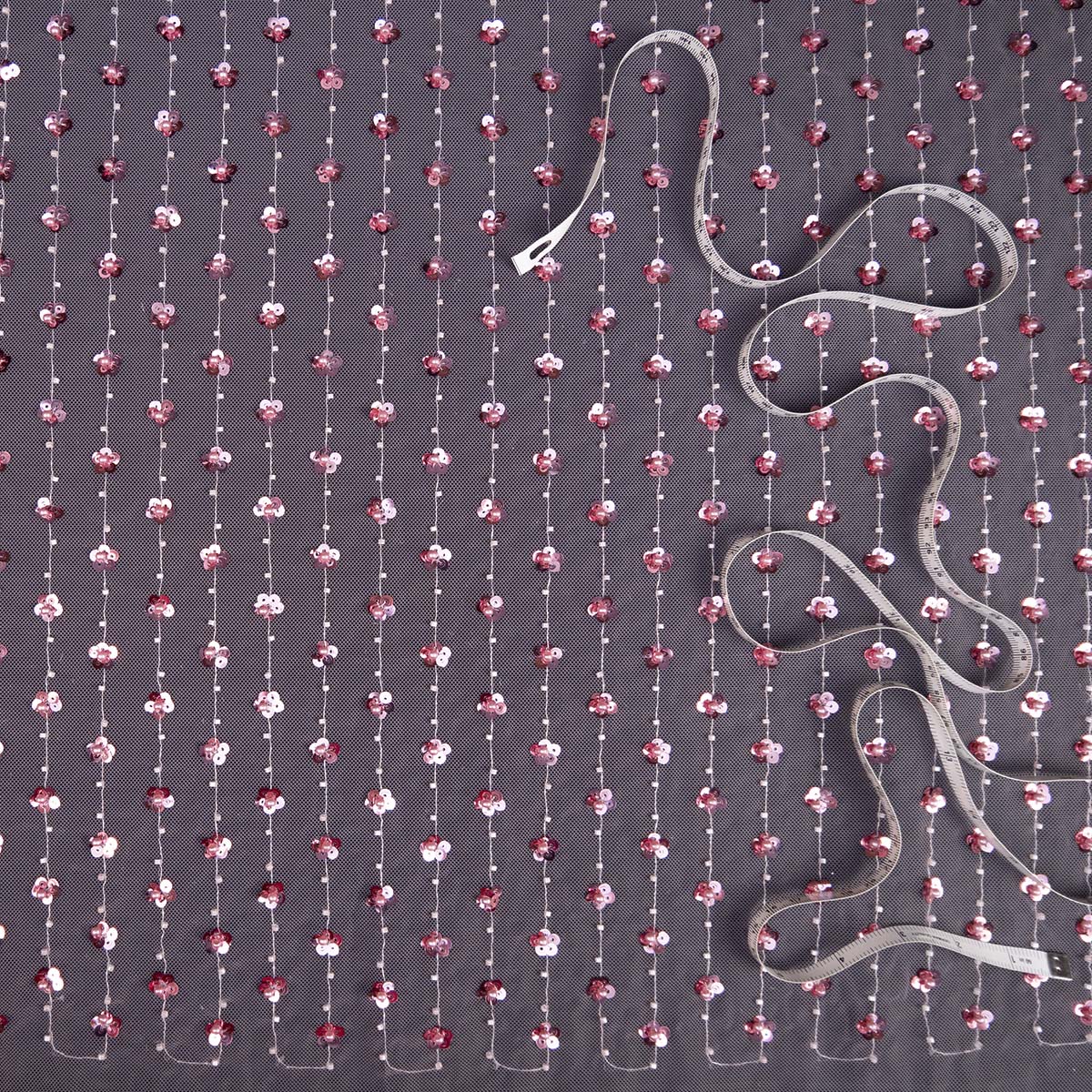 TUL ISABELLA LILA BORDEAUX FLORES