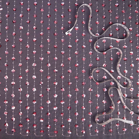 TUL ISABELLA LILA BORDEAUX FLORES