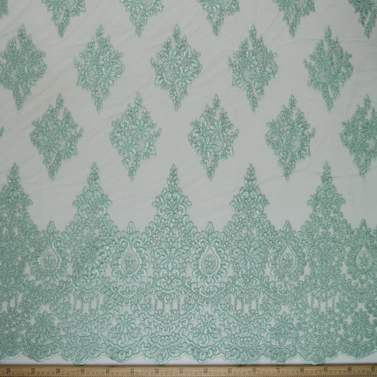 TUL ISABELLA VERDE AGUA ARANA GEOMETRICO