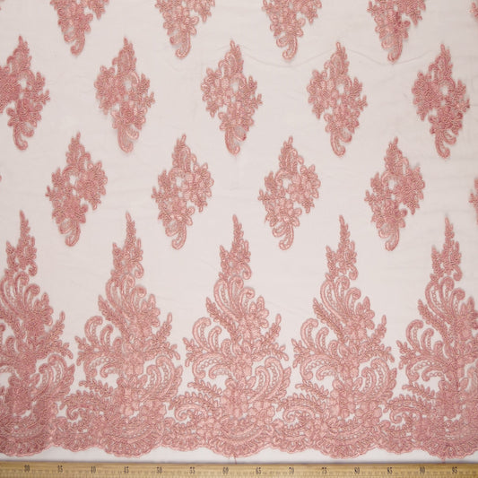 TUL ISABELLA ROSA PIEL DURAZNO CON HOJAS