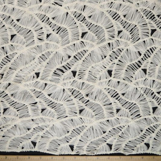 TUL GABBANA NATURAL EGRET CON BORDADO 3D