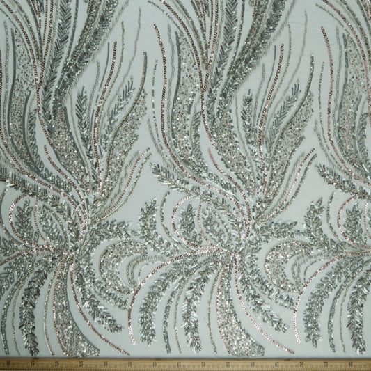 TUL GABBANA GRIS MILIEU CON HOJAS