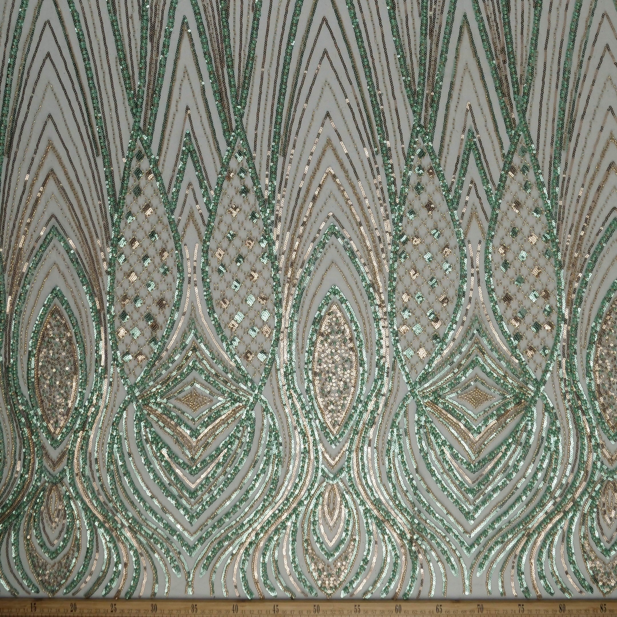 TUL GABBANA VERDE AGUA ARANA CON GUARDAS