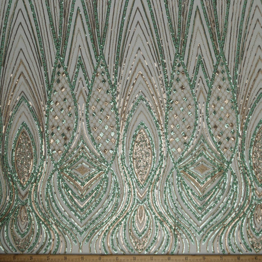 TUL GABBANA VERDE AGUA ARANA CON GUARDAS