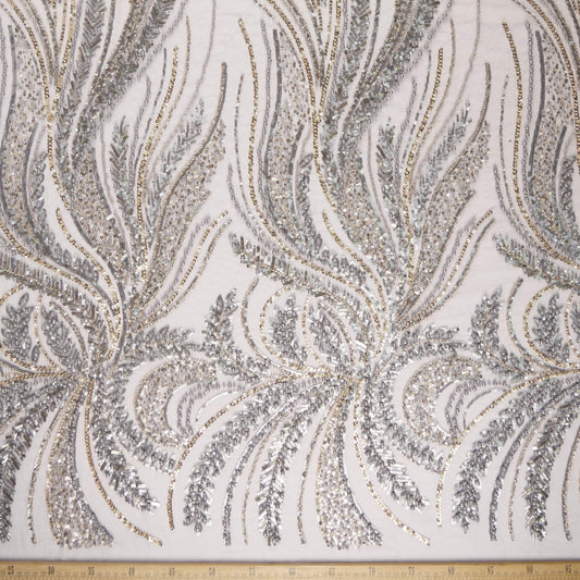 TUL GABBANA GRIS PERISCOPIO CON HOJAS