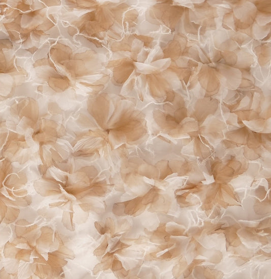 TUL HERMES MARRON CARIBOU CON FLORES 3D BEIGE