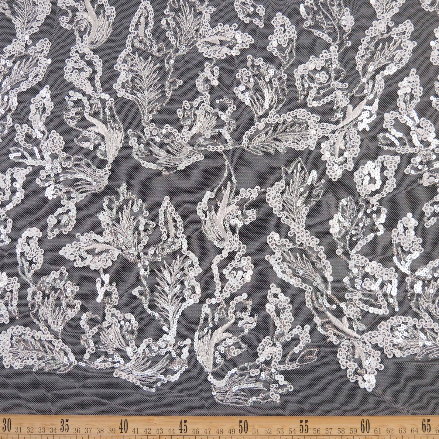 PAILLETTE LOLA GRIS NIMBUS CLOUD FLORAL BOTANICO
