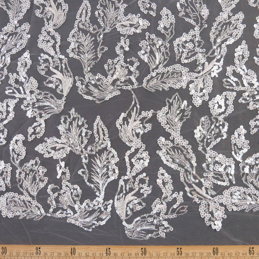 PAILLETTE LOLA GRIS NIMBUS CLOUD FLORAL BOTANICO