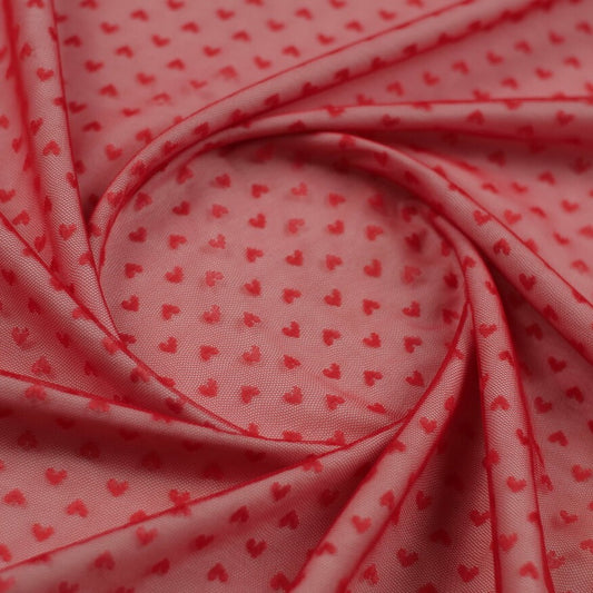 TUL FRANCES ROJO VERDADERO CORAZONES