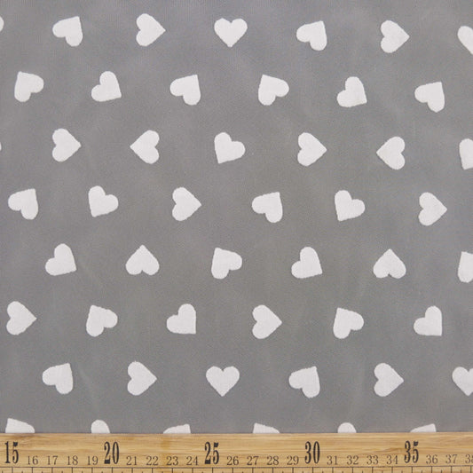 TUL FRANCES BLANCO BRILLANTE CORAZONES