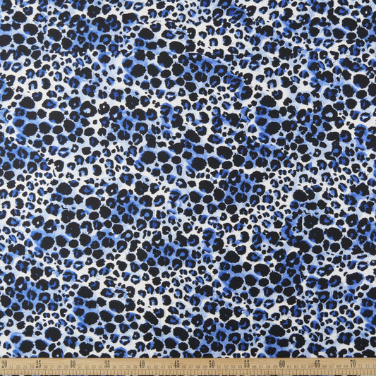SATEN CREPE ESTAMPADO AZUL OLIMPIA ANIMAL PRINT