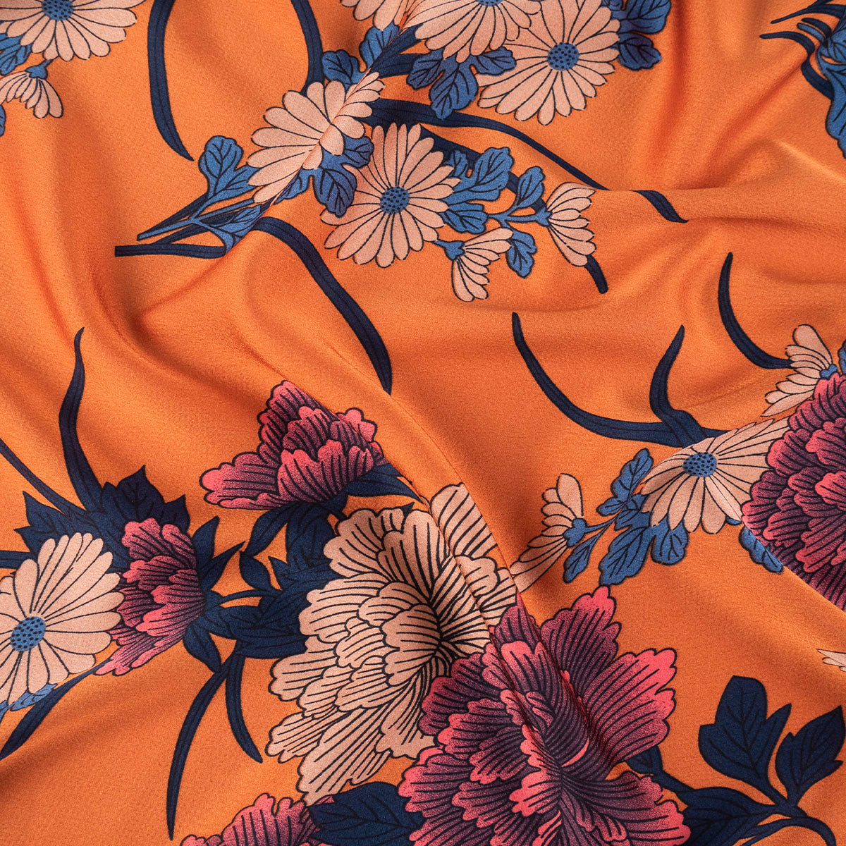 SATEN CREPE ESTAMPADO MARRON BOSSA NOVA