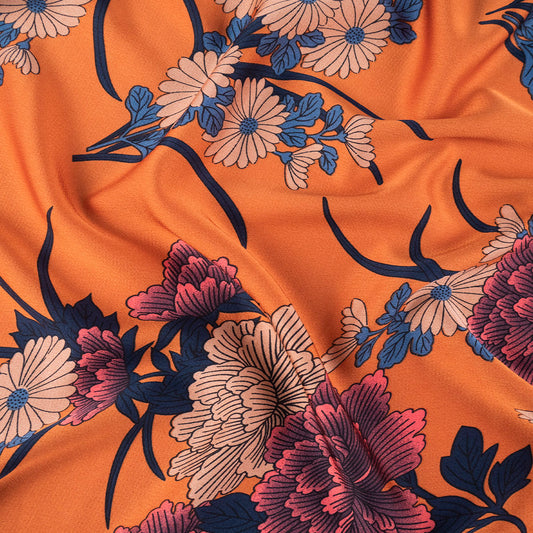 SATEN CREPE ESTAMPADO MARRON BOSSA NOVA