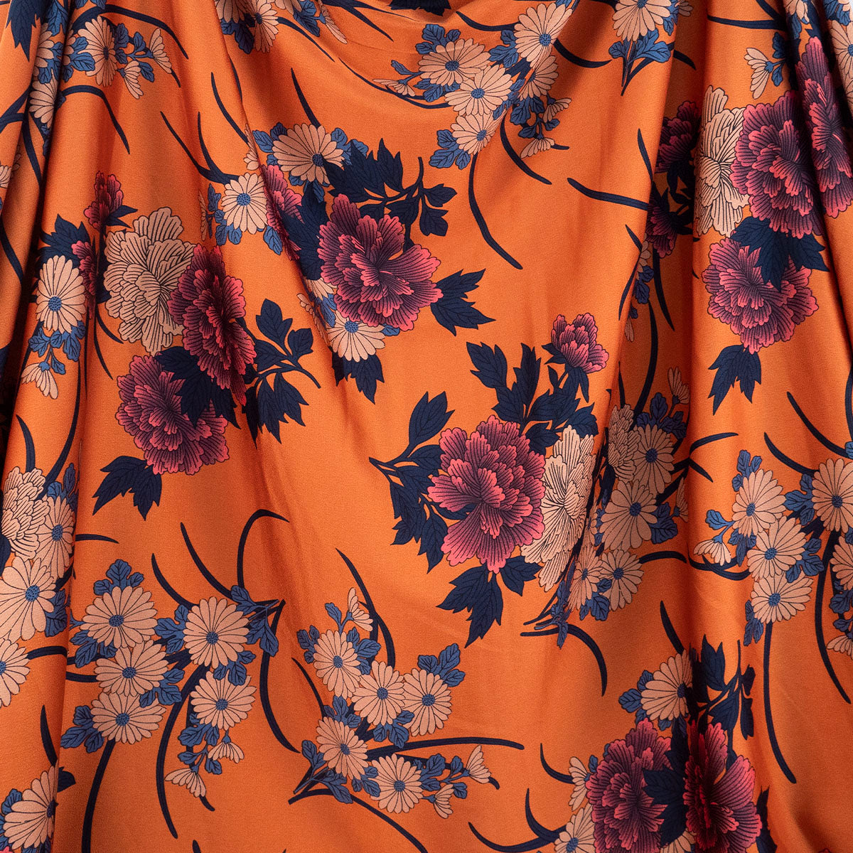 SATEN CREPE ESTAMPADO MARRON BOSSA NOVA