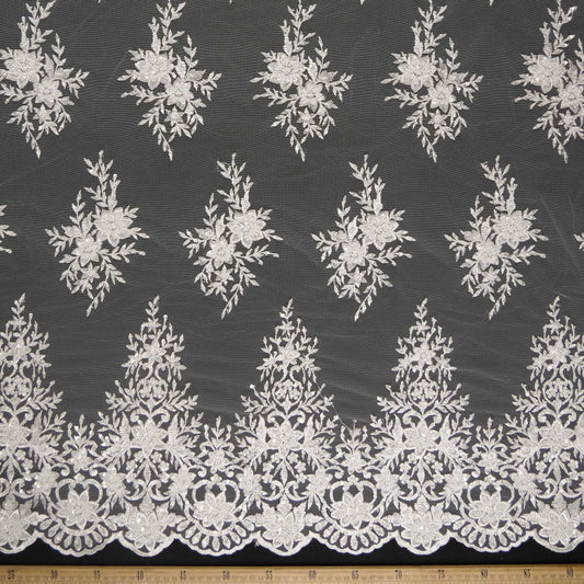 TUL MARNI BLANCO BRILLANTE FLORES Y HOJAS