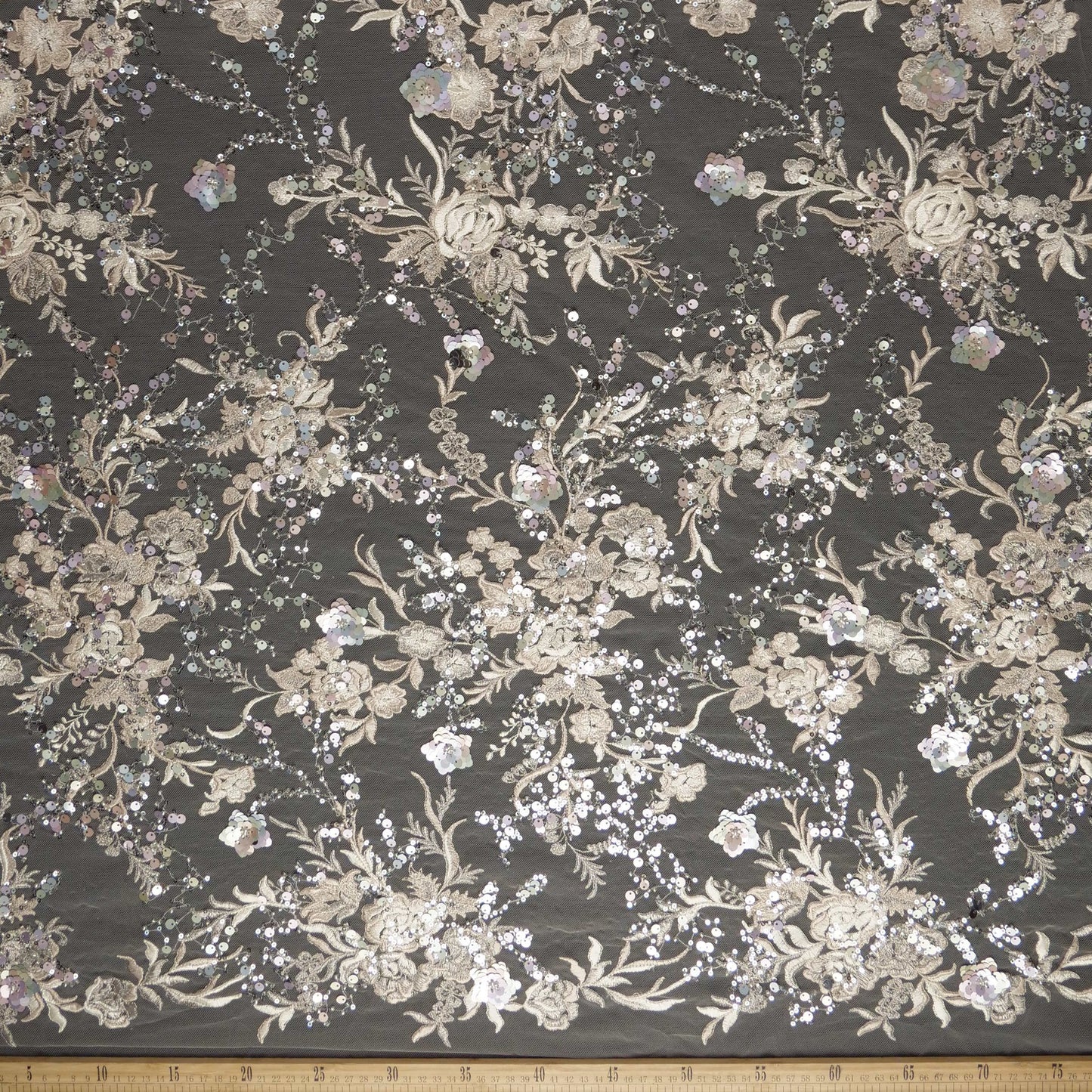 TUL MARNI BEIGE LIGERO FLORES Y HOJAS