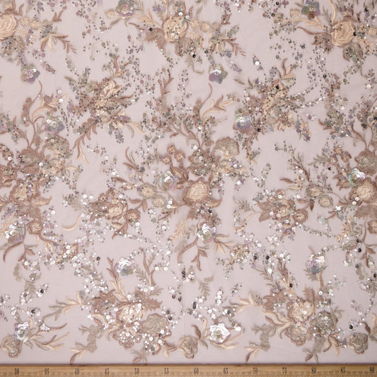 TUL MARNI ROSA PIEL DURAZNO CON FLORES