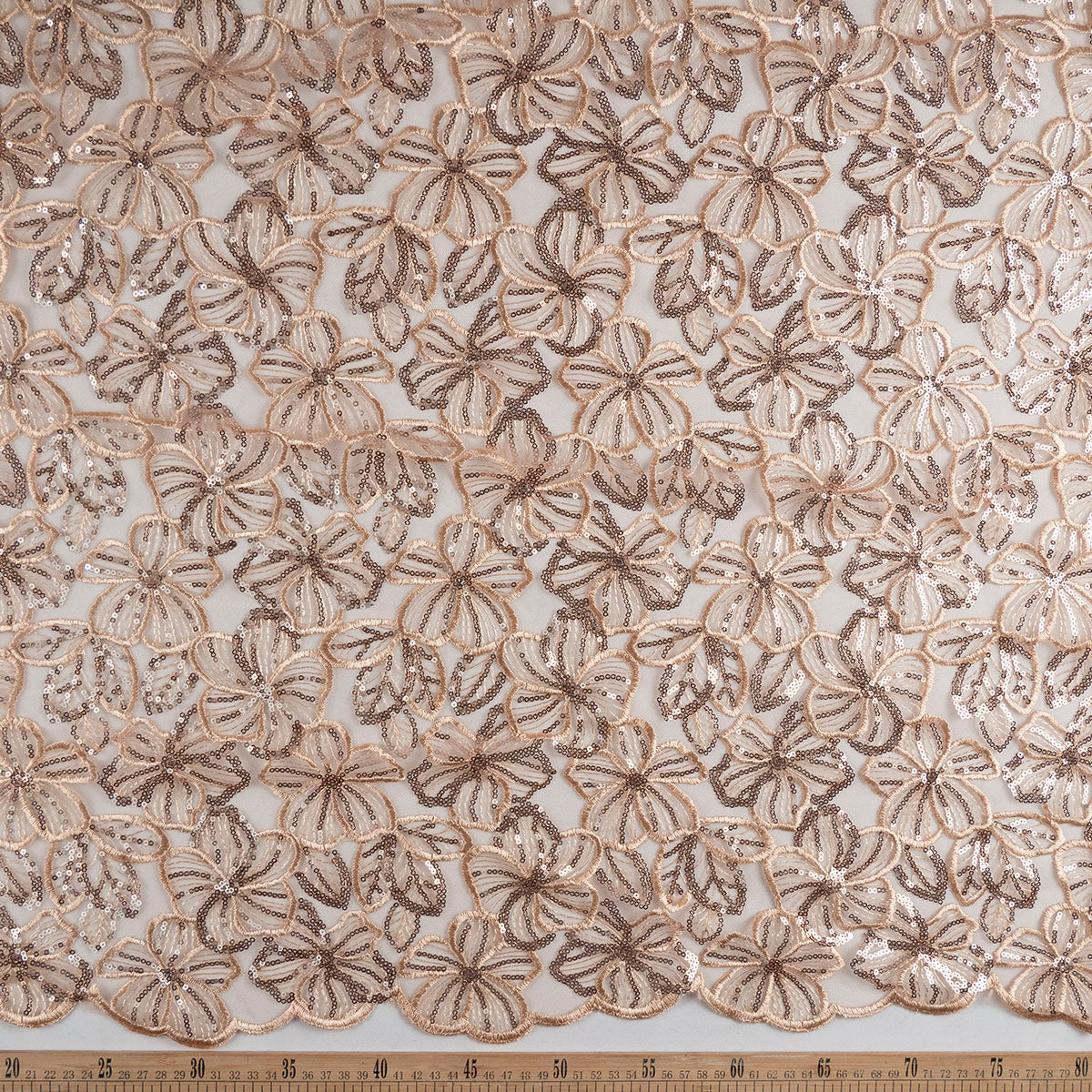 TUL MARNI BEIGE LIGERO CON FLORES DORADAS