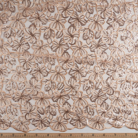 TUL MARNI BEIGE LIGERO CON FLORES DORADAS