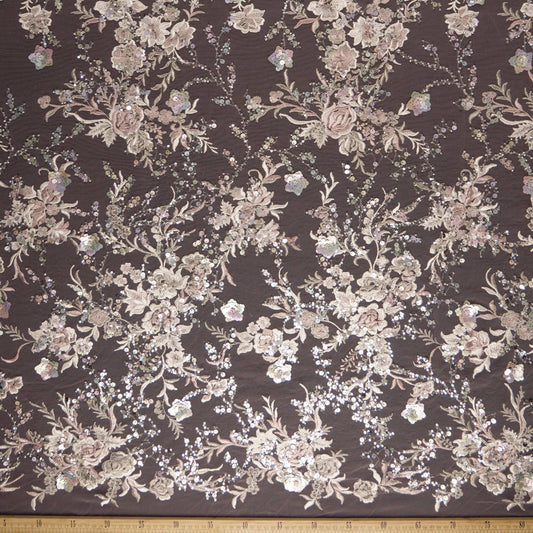 TUL MARNI ROSA FAIRY TALE CON FLORES Y HOJAS