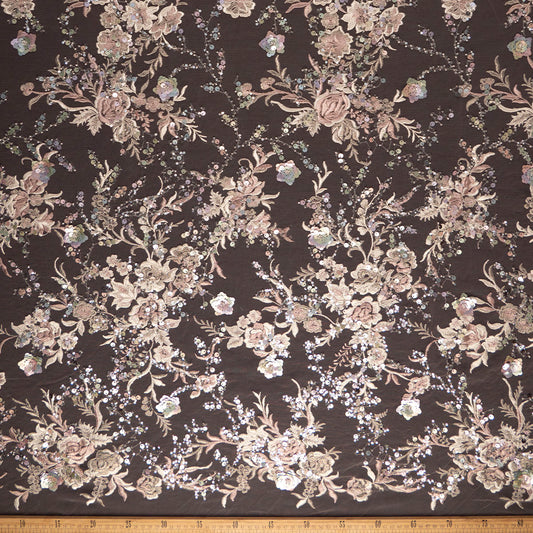 TUL MARNI ROSA FAIRY TALE CON FLORES Y HOJAS