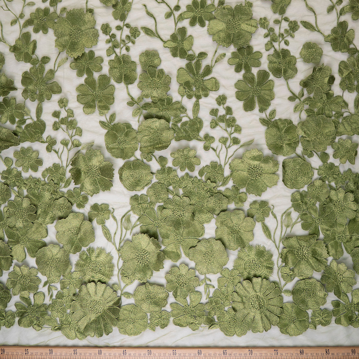 TUL MARNI VERDE PERIDOT FLORAL EN 3D