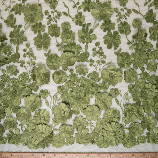 TUL MARNI VERDE PERIDOT FLORAL EN 3D